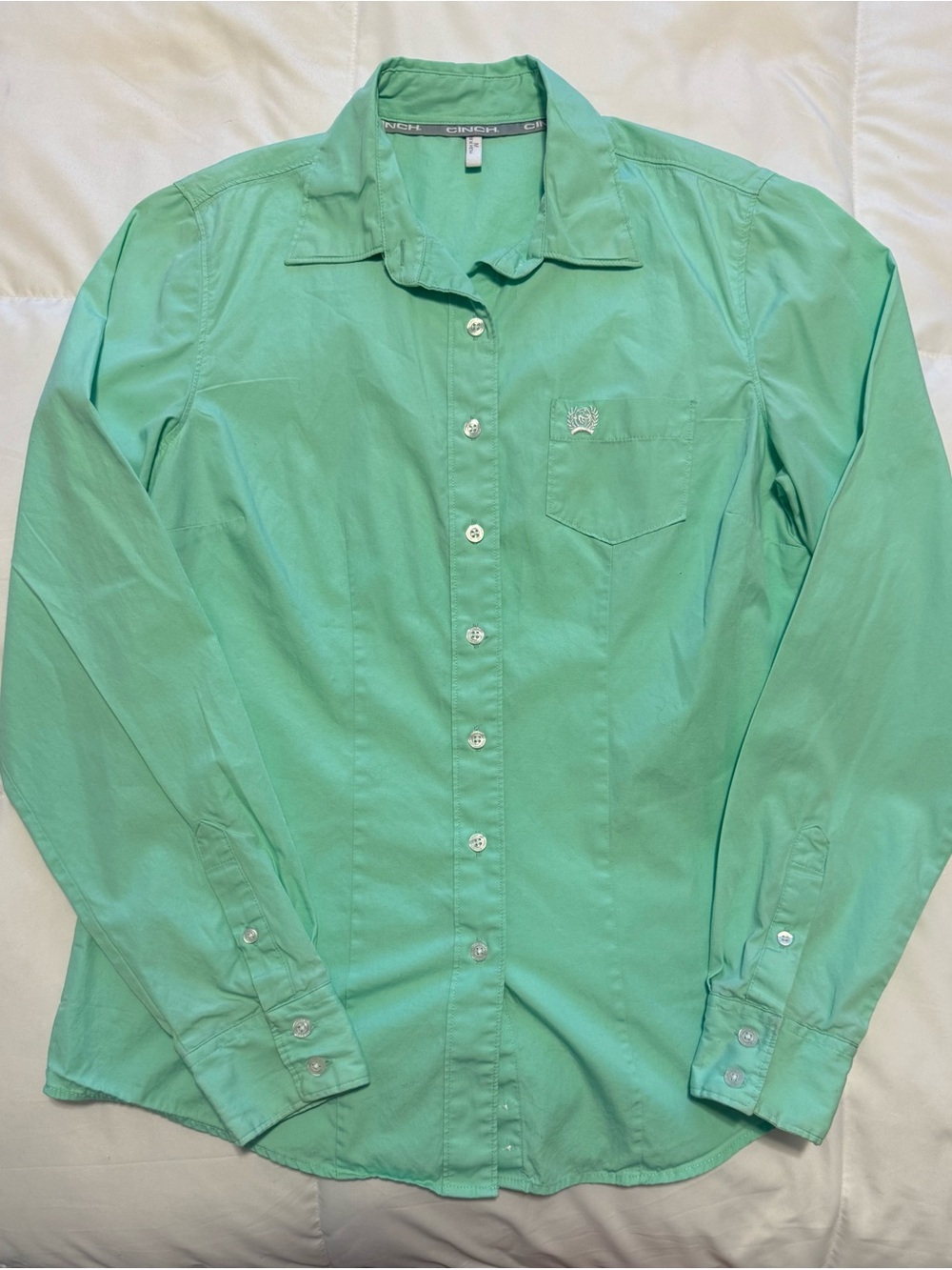 Cinch Women’s Medium Mint Green Western Rodeo Button Down Shirt